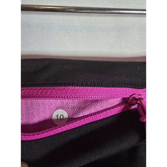 Lululemon Run: Fast And Free Crop Black / Pow Pink Size 10- 2012 Style - Picture 4 of 9